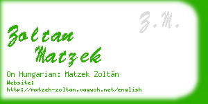 zoltan matzek business card