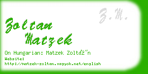 zoltan matzek business card
